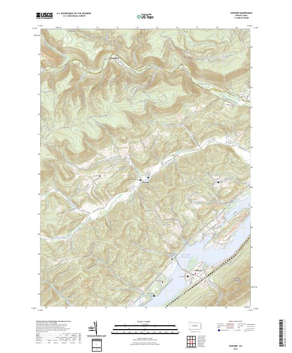 US Topo 7.5-minute map for Howard PA