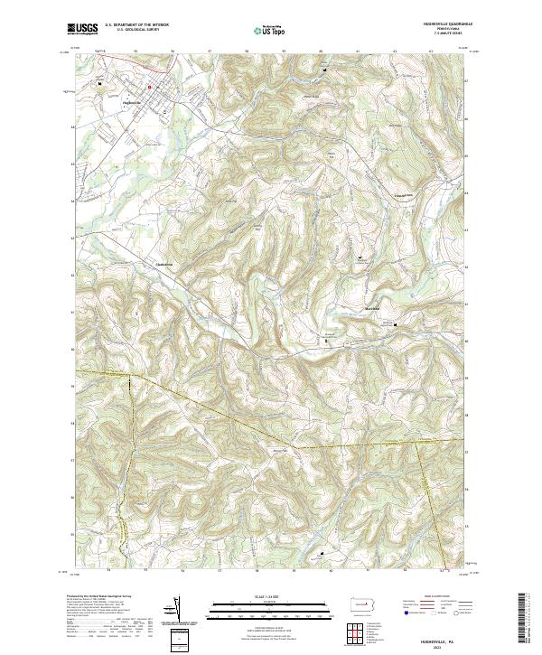 US Topo 7.5-minute map for Hughesville PA