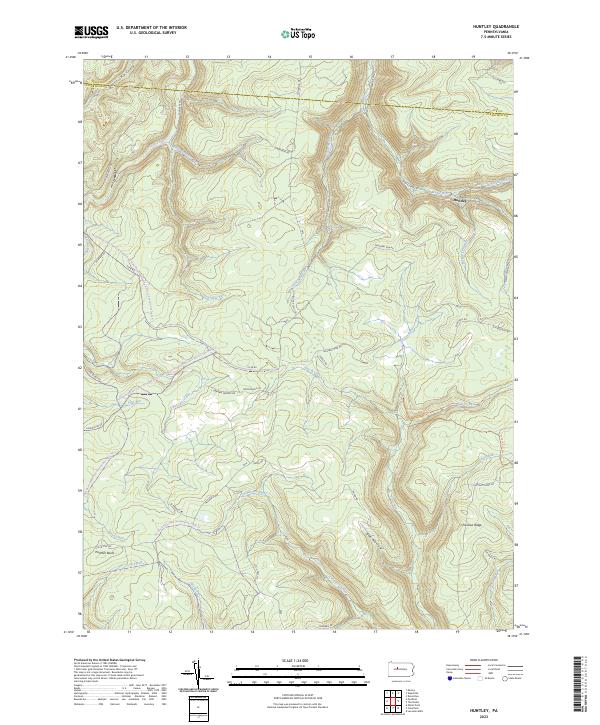 US Topo 7.5-minute map for Huntley PA