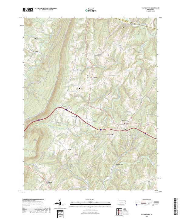 US Topo 7.5-minute map for Hustontown PA