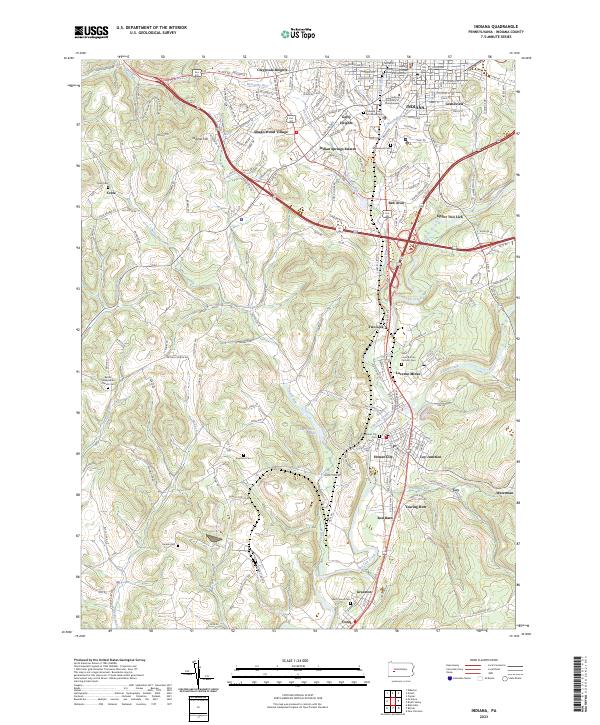 US Topo 7.5-minute map for Indiana PA