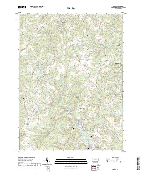 US Topo 7.5-minute map for Irvona PA