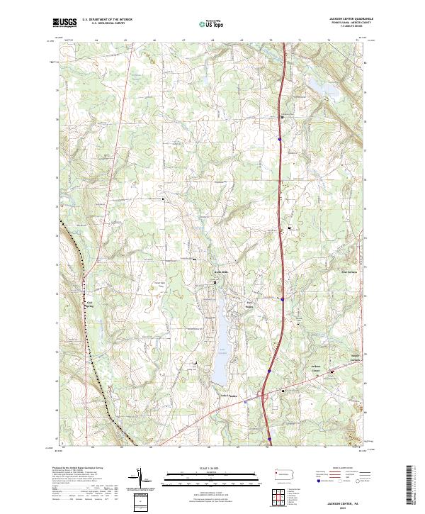 US Topo 7.5-minute map for Jackson Center PA