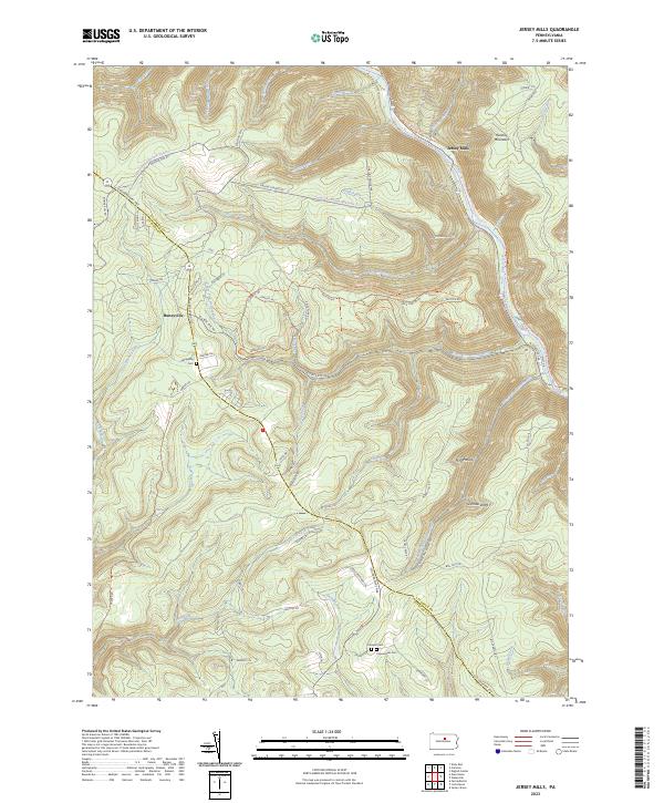 US Topo 7.5-minute map for Jersey Mills PA