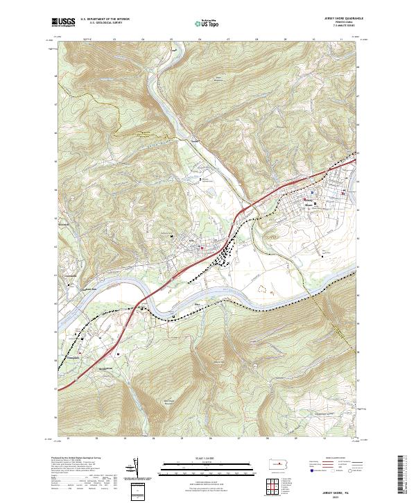 US Topo 7.5-minute map for Jersey Shore PA