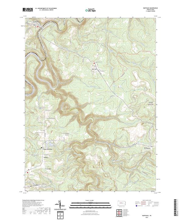 US Topo 7.5-minute map for Karthaus PA