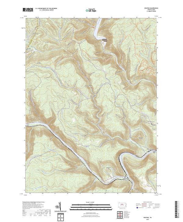 US Topo 7.5-minute map for Keating PA