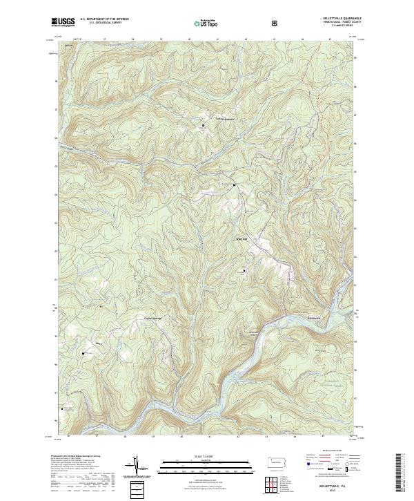 US Topo 7.5-minute map for Kellettville PA