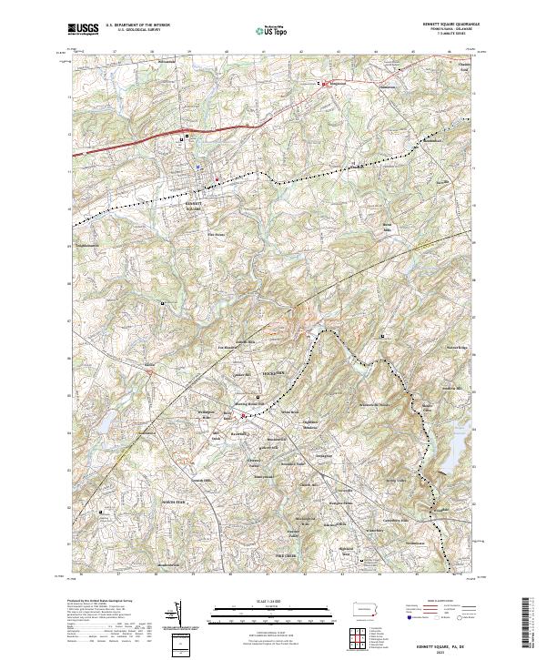 US Topo 7.5-minute map for Kennett Square PADE