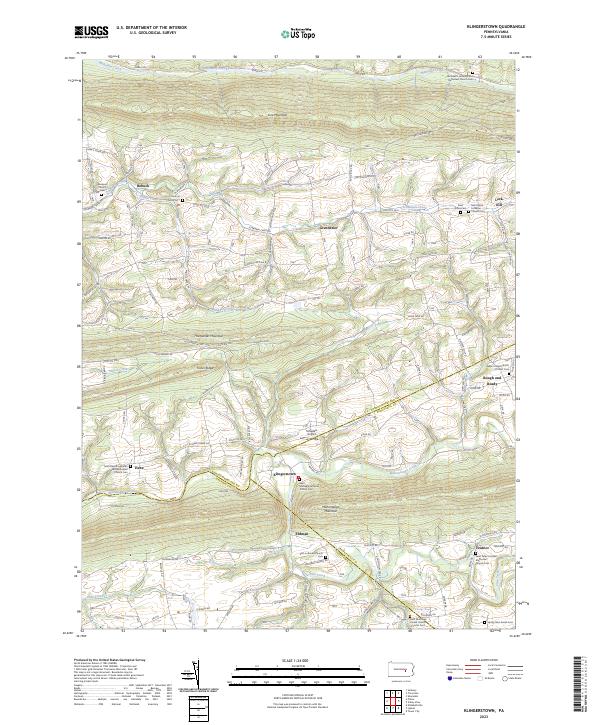 US Topo 7.5-minute map for Klingerstown PA