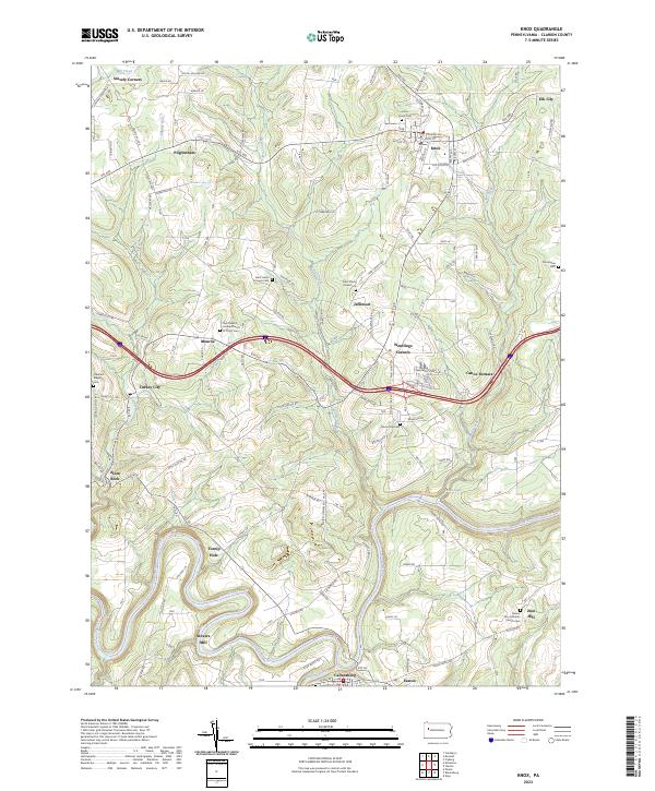 US Topo 7.5-minute map for Knox PA