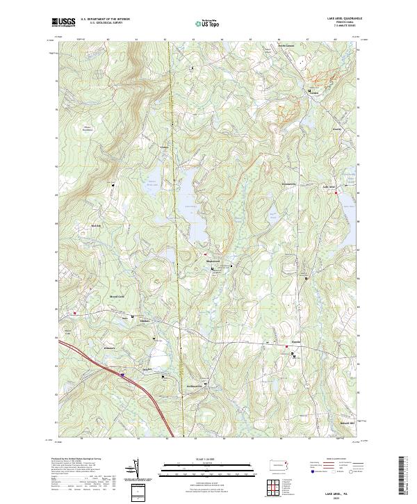 US Topo 7.5-minute map for Lake Ariel PA