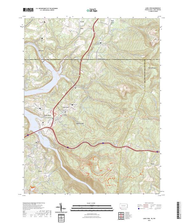 US Topo 7.5-minute map for Lake Lynn PAWV