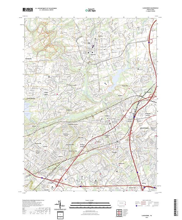 US Topo 7.5-minute map for Langhorne PA