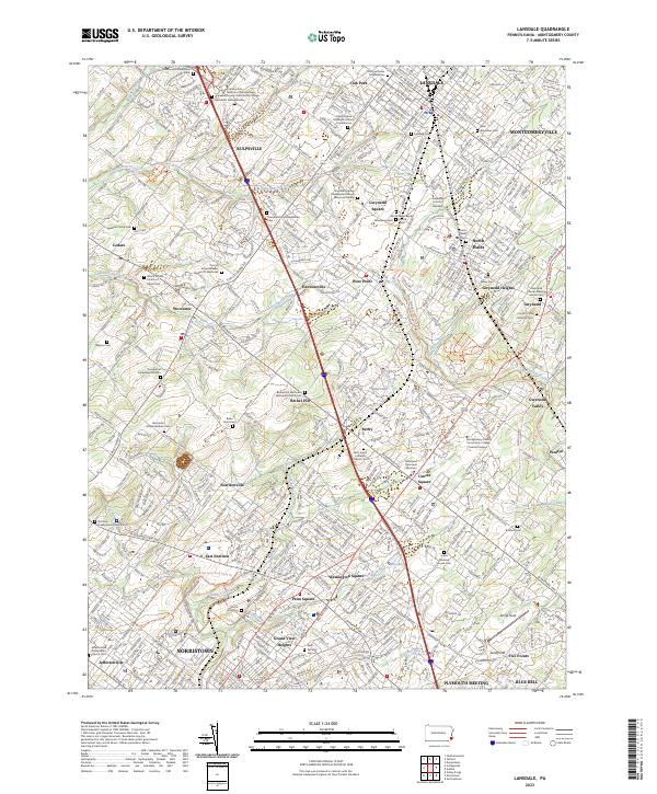 US Topo 7.5-minute map for Lansdale PA