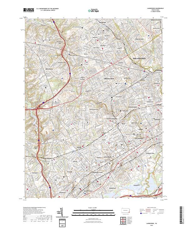 US Topo 7.5-minute map for Lansdowne PA