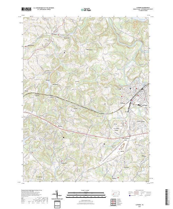 US Topo 7.5-minute map for Latrobe PA