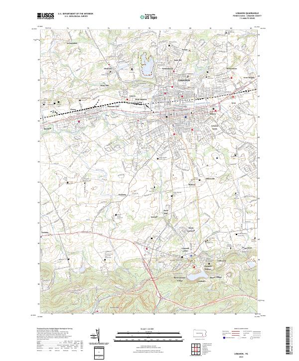 US Topo 7.5-minute map for Lebanon PA