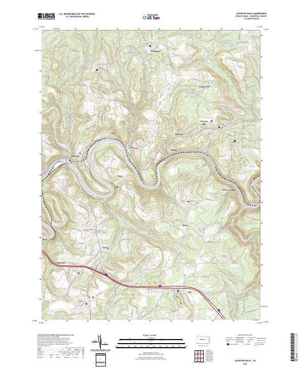 US Topo 7.5-minute map for Lecontes Mills PA