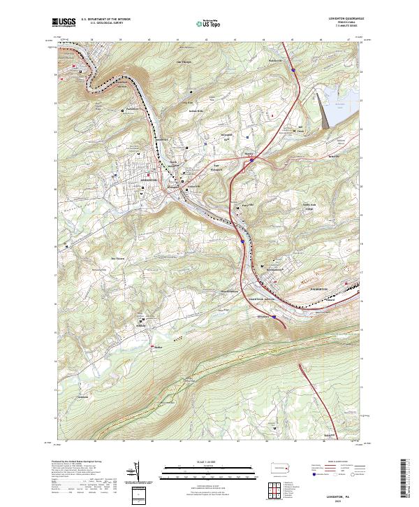 US Topo 7.5-minute map for Lehighton PA