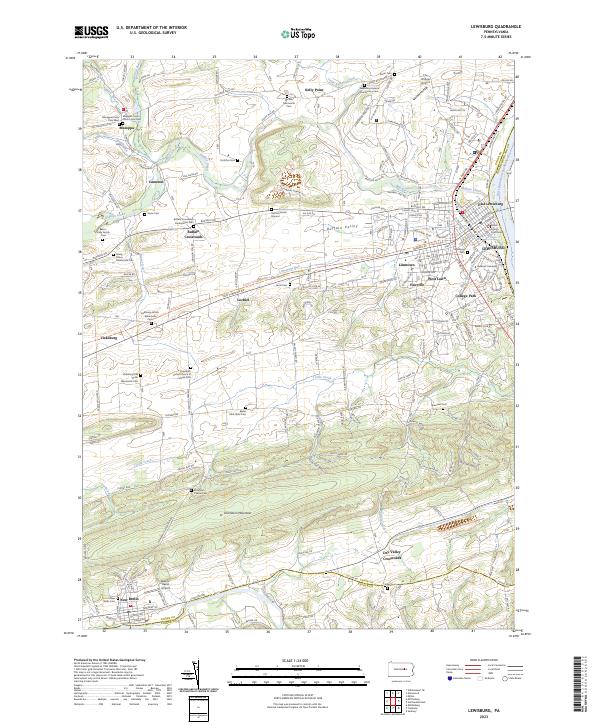 US Topo 7.5-minute map for Lewisburg PA