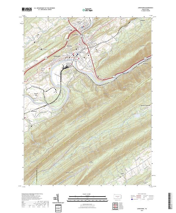 US Topo 7.5-minute map for Lewistown PA