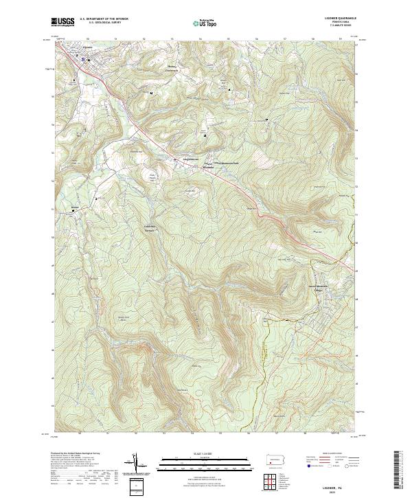 US Topo 7.5-minute map for Ligonier PA