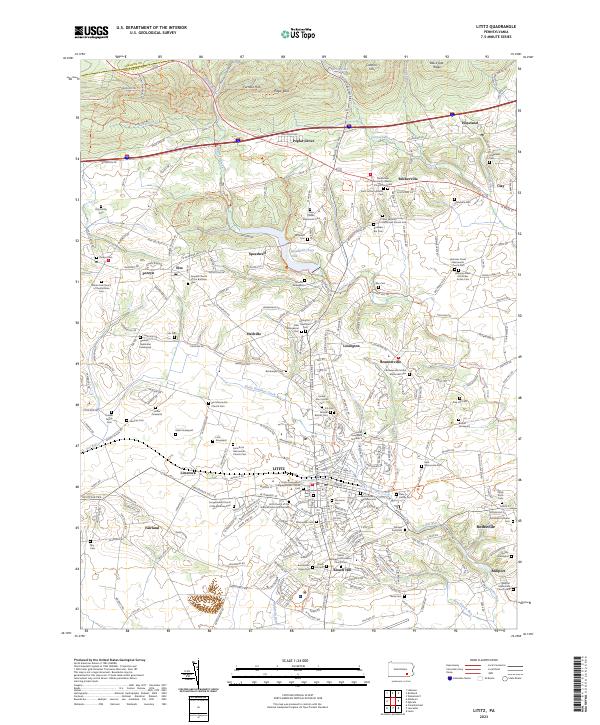 US Topo 7.5-minute map for Lititz PA