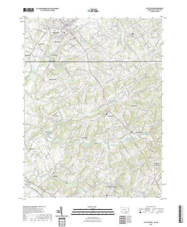 US Topo 7.5-minute map for Littlestown PAMD