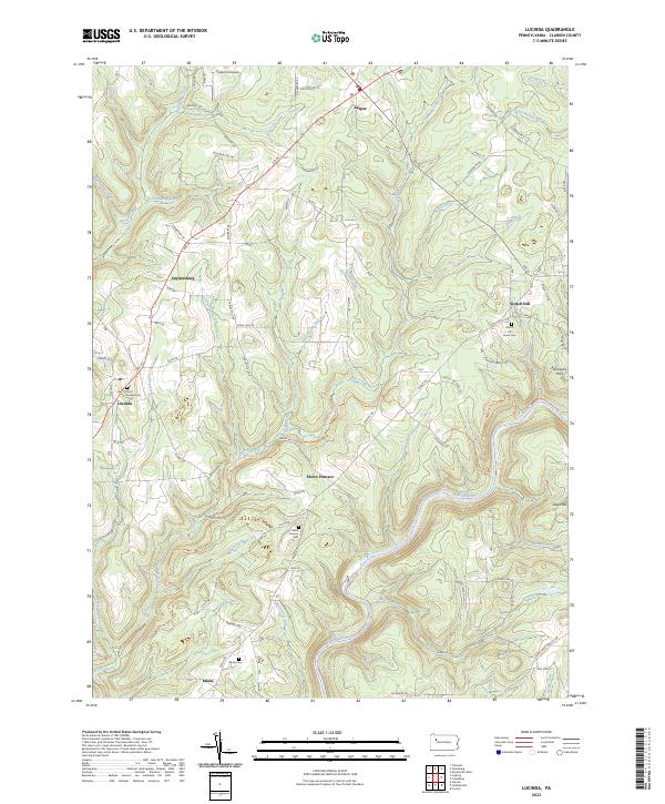 US Topo 7.5-minute map for Lucinda PA