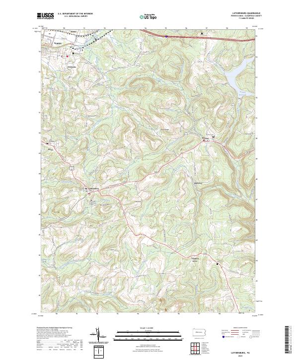 US Topo 7.5-minute map for Luthersburg PA