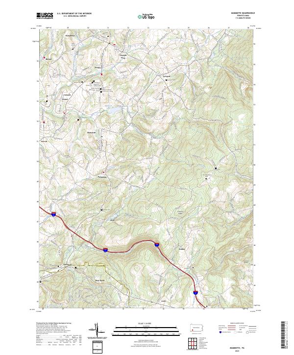 US Topo 7.5-minute map for Mammoth PA