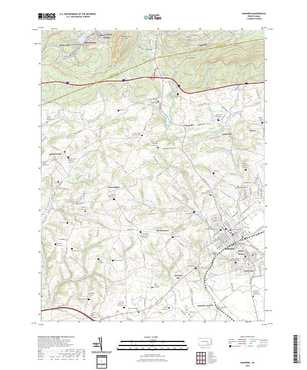 US Topo 7.5-minute map for Manheim PA