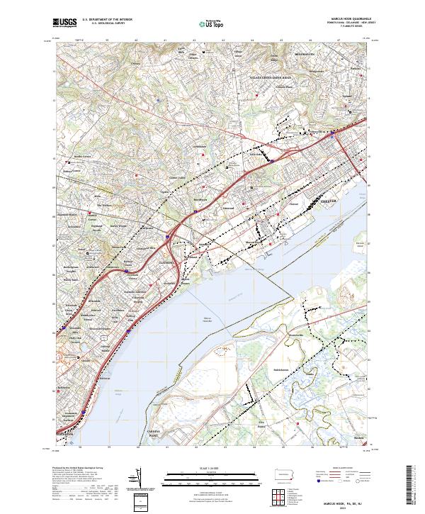 US Topo 7.5-minute map for Marcus Hook PADENJ