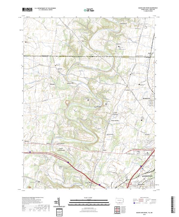 US Topo 7.5-minute map for Mason and Dixon PAMD