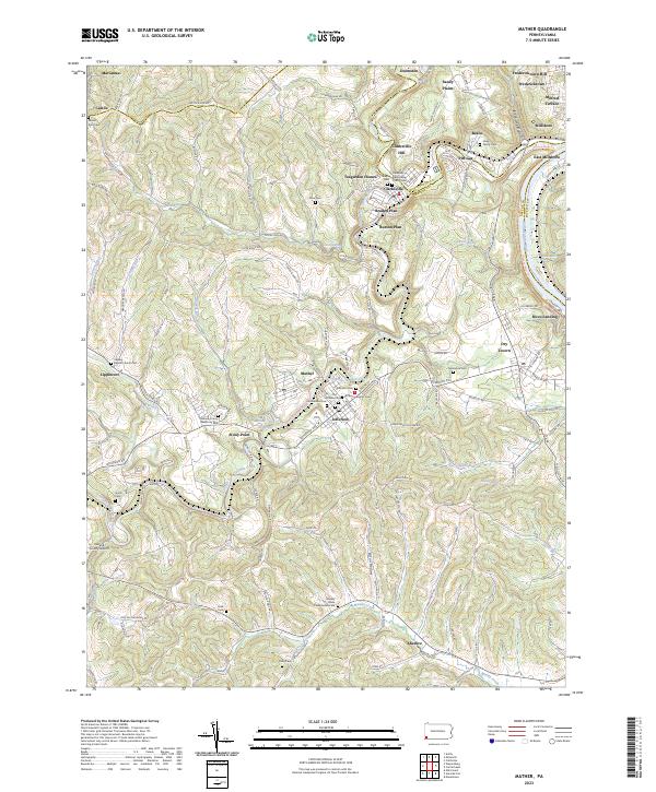 US Topo 7.5-minute map for Mather PA