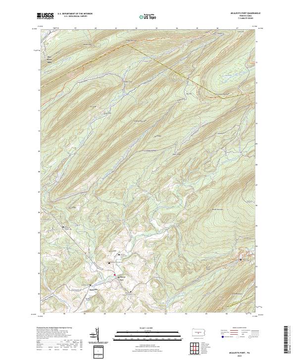 US Topo 7.5-minute map for McAlevys Fort PA