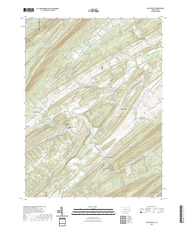 US Topo 7.5-minute map for McCoysville PA