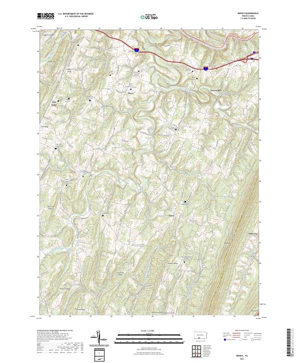 US Topo 7.5-minute map for Mench PA