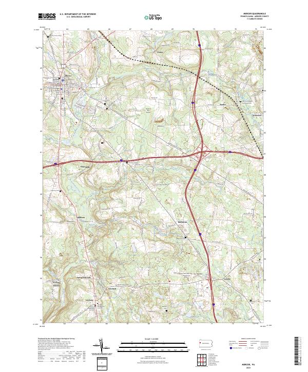 US Topo 7.5-minute map for Mercer PA