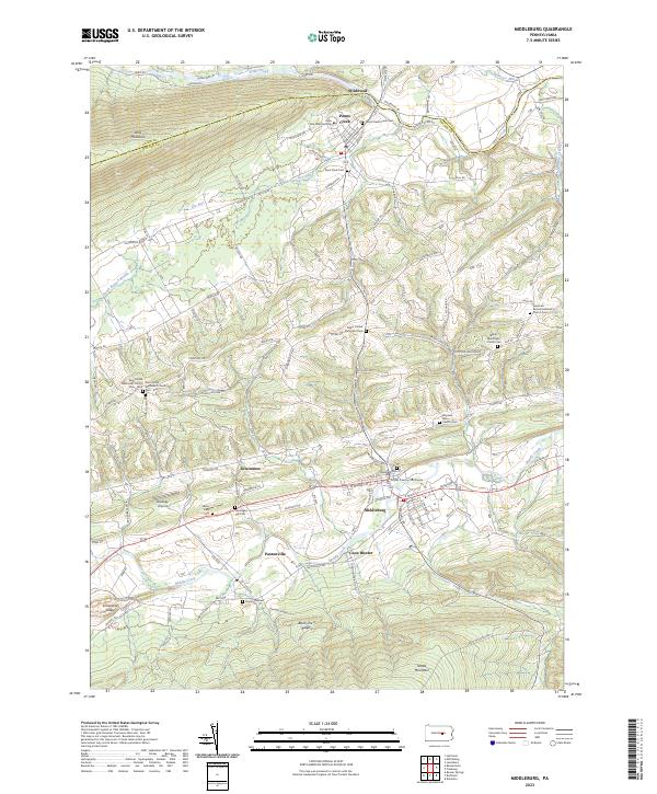 US Topo 7.5-minute map for Middleburg PA