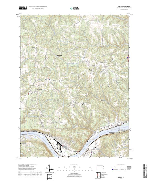 US Topo 7.5-minute map for Midland PA