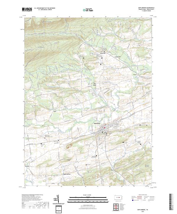 US Topo 7.5-minute map for Mifflinburg PA