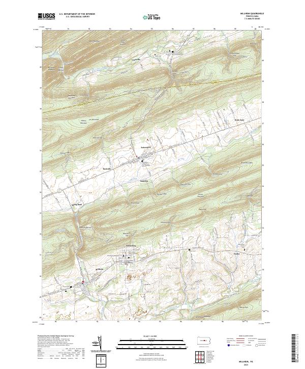 US Topo 7.5-minute map for Millheim PA