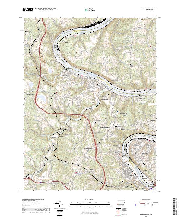 US Topo 7.5-minute map for Monongahela PA