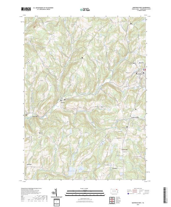 US Topo 7.5-minute map for Montrose West PA