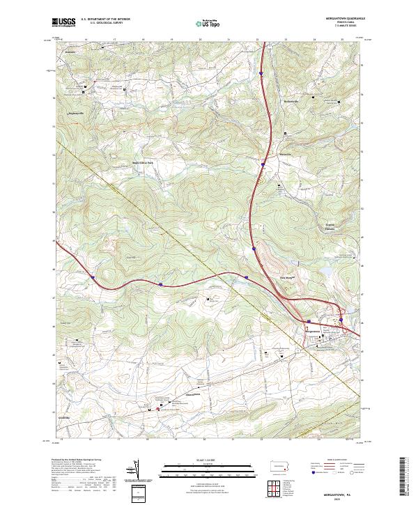 US Topo 7.5-minute map for Morgantown PA