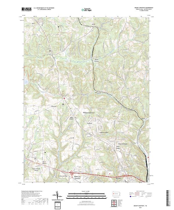 US Topo 7.5-minute map for Mount Chestnut PA