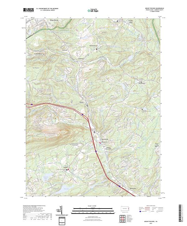 US Topo 7.5-minute map for Mount Pocono PA