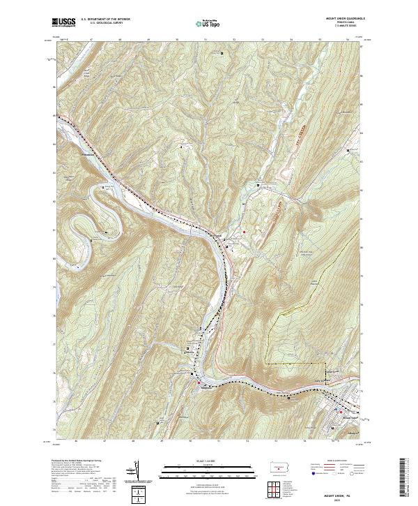 US Topo 7.5-minute map for Mount Union PA